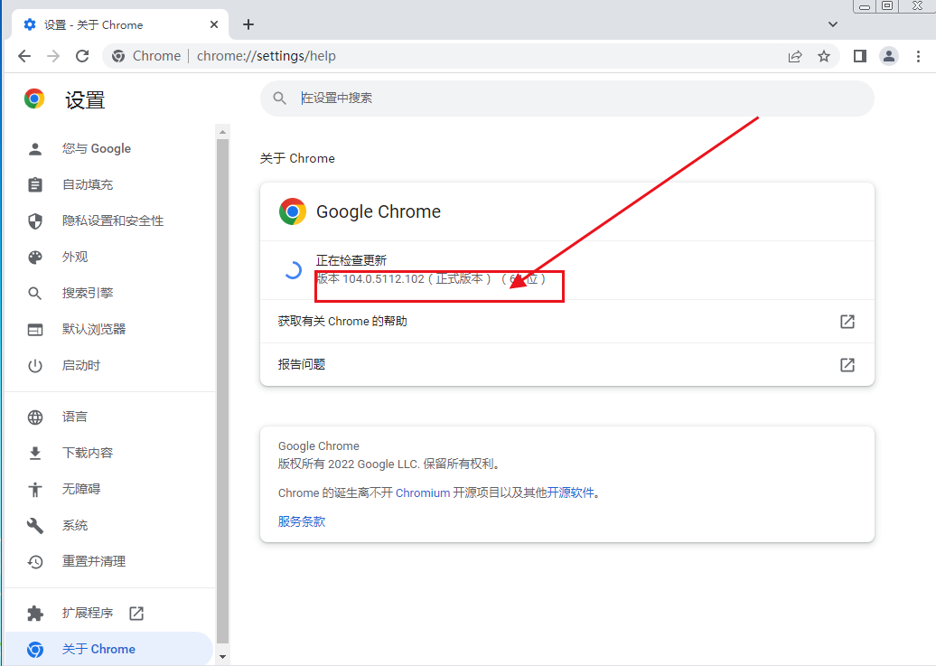 如何查看Google Chrome版本号5