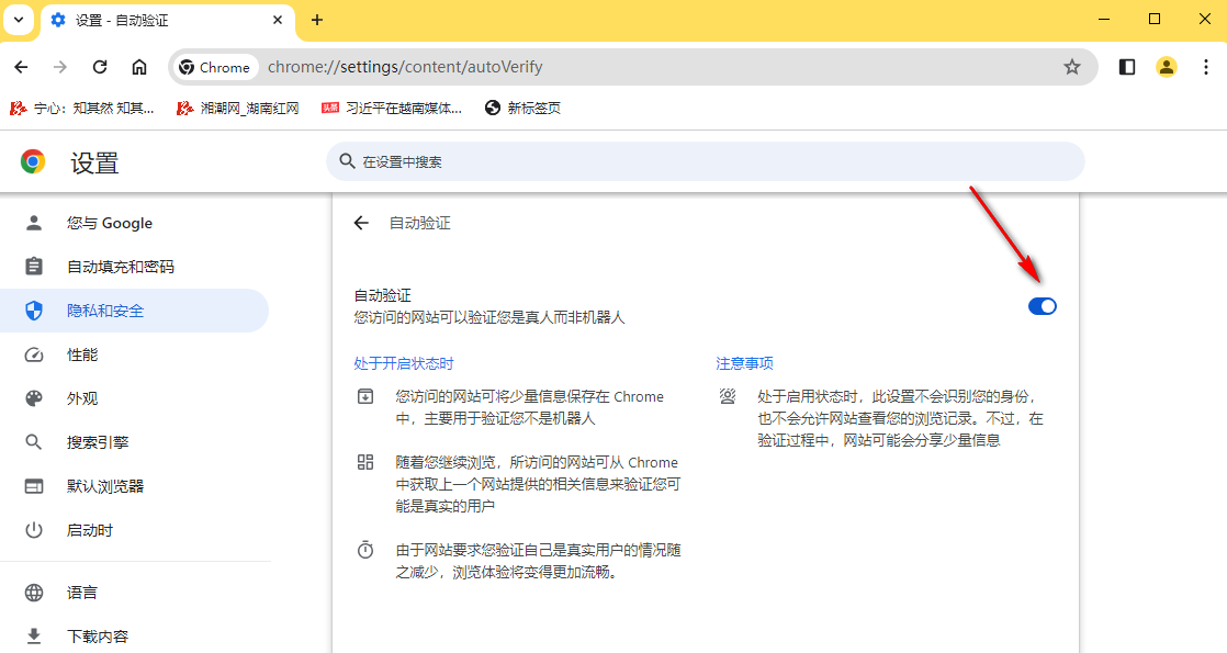 谷歌浏览器自动验证功能在哪设置7